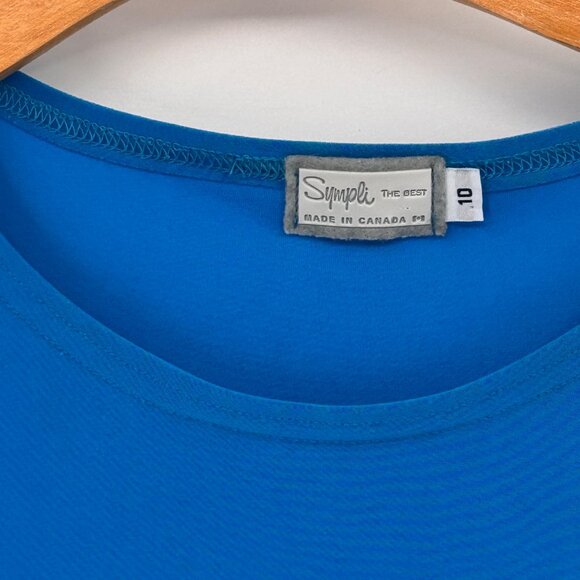 Simplii Womens Blue Long Sleeve TopButton Detail  Sleeves Size 10 - Picture 2 of 9